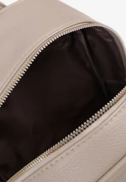 Ciemnobeżowy Mały Plecak Trapezowy Zdobiony Aplikacją Paseriela