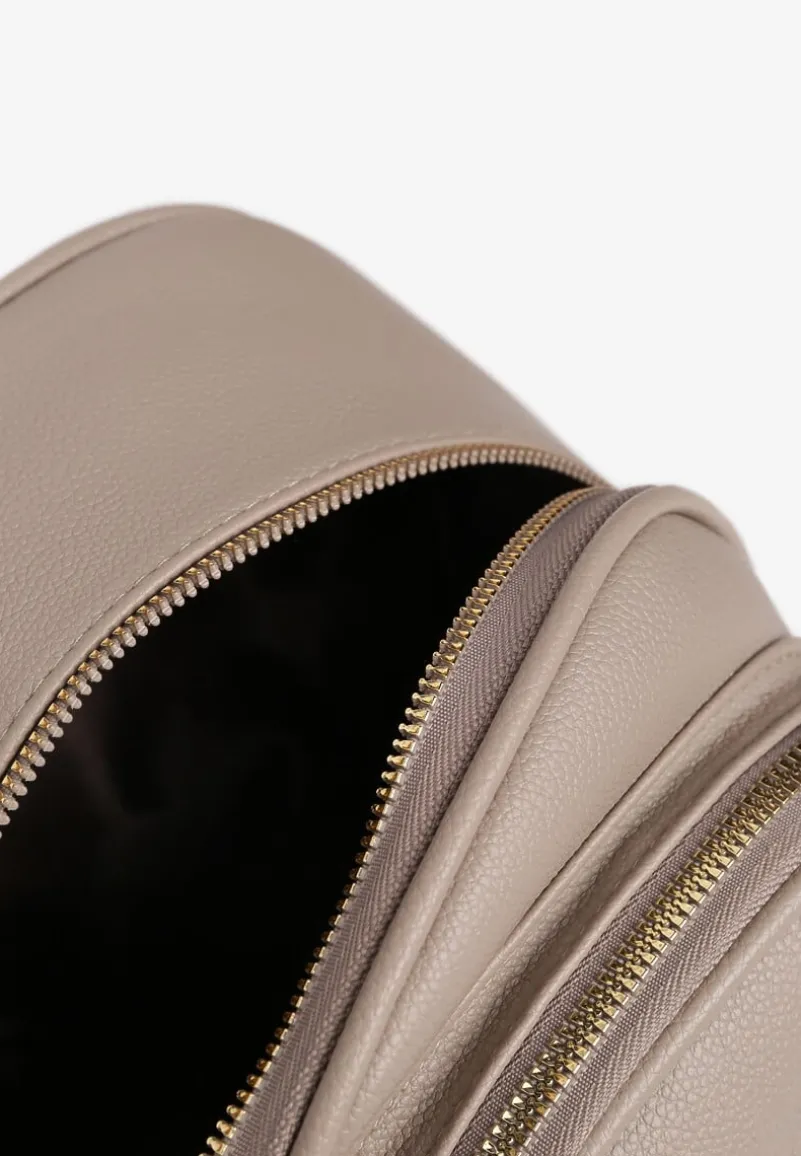 Ciemnobeżowy Plecak na Ramiączkach z Regulacją Wykończony Suwakami Nelsey