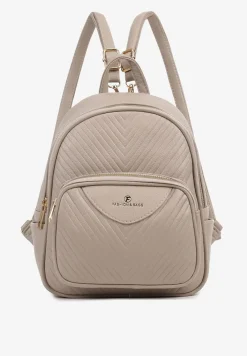 Ciemnobeżowy Plecak Ozdobiony Delikatnym Tłoczeniem Arseki