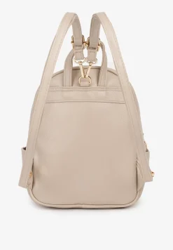 Ciemnobeżowy Plecak Ozdobiony Suwakami z Odpinanymi Paskami z Regulacją Nelmira