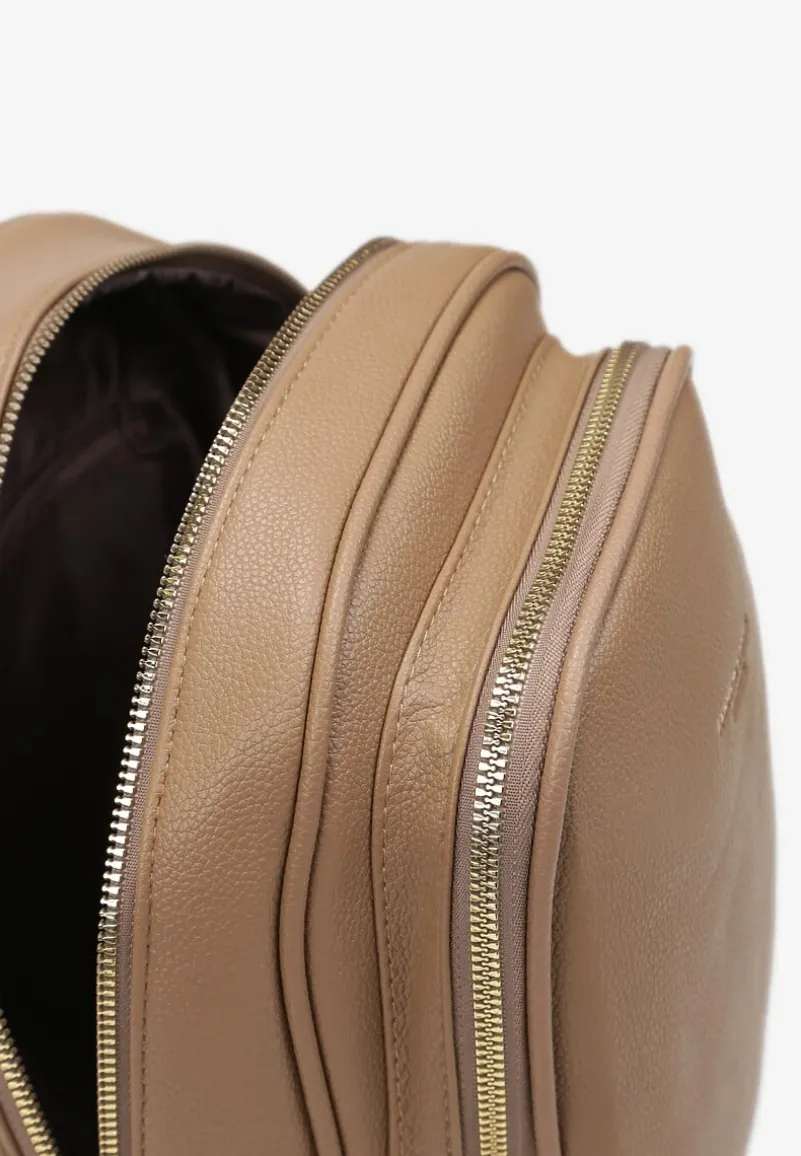 Ciemnobeżowy Plecak w Miejskim Stylu z Regulowanymi Szelkami Armanette