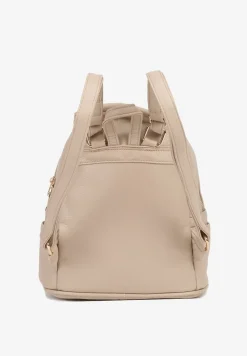 Ciemnobeżowy Plecak z Metalicznym Napisem Elisalla