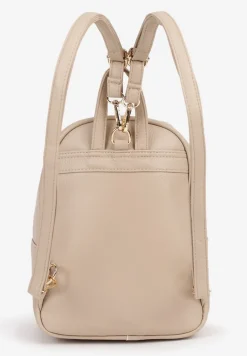 Ciemnobeżowy Trapezowy Plecak Zdobiony Elegancką Aplikacją Nanilia