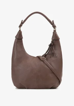 Ciemnobrązowa Torebka Hobo na Ramię z Frędzlami Evadoria