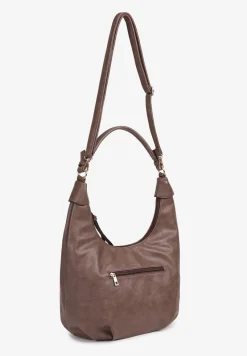Ciemnobrązowa Torebka Hobo na Ramię z Frędzlami Evadoria
