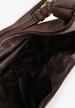 Ciemnobrązowa Torebka Hobo na Ramię z Frędzlami Evadoria