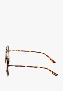 Ciemnobrązowe Kwadratowe Okulary Przeciwsłoneczne z Filtrem UV Akatias