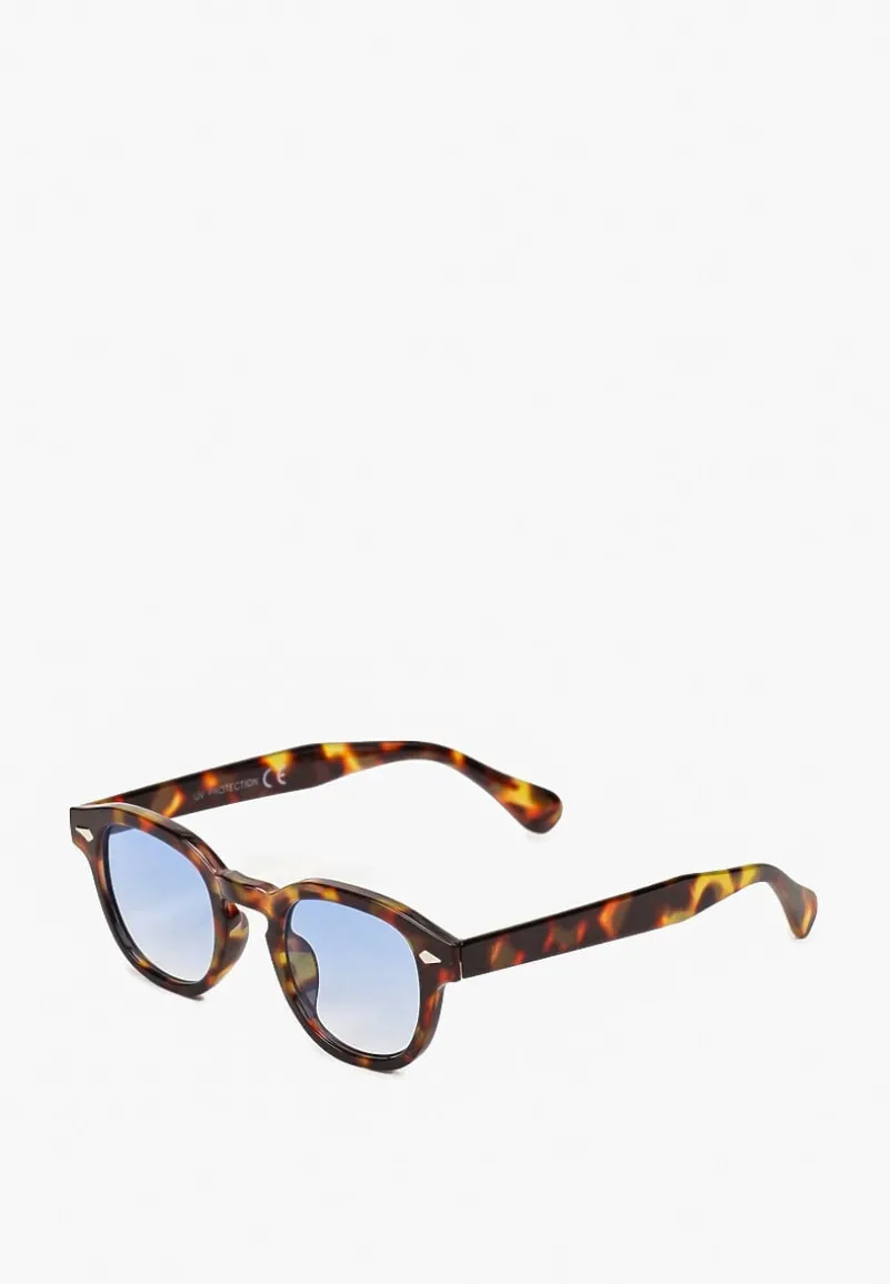 Ciemnobrązowe Okrągłe Okulary Przeciwsłoneczne Mirtla