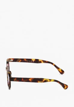 Ciemnobrązowe Okrągłe Okulary Przeciwsłoneczne Mirtla