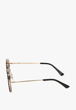 Ciemnobrązowe Okulary Przeciwsłoneczne o Kwadratowym Fasonie Clarilia