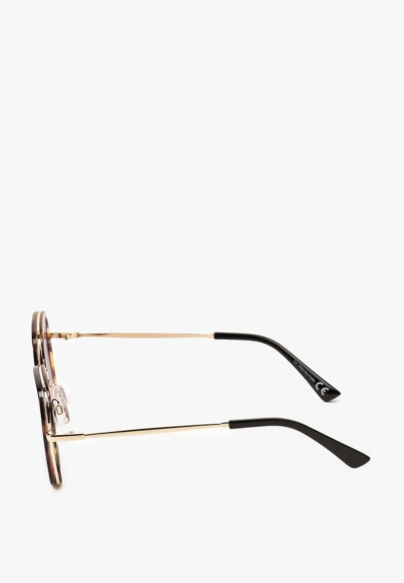 Ciemnobrązowe Okulary Przeciwsłoneczne o Kwadratowym Fasonie Clarilia