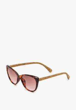 Ciemnobrązowe Okulary Przeciwsłoneczne Klasyczne z Cienkimi Oprawkami Cucanne