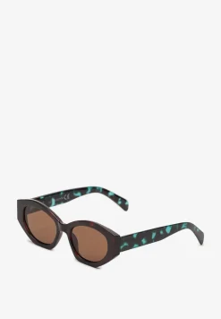 Ciemnobrązowe Okulary Przeciwsłoneczne w Typie Cat Eye Effiaria