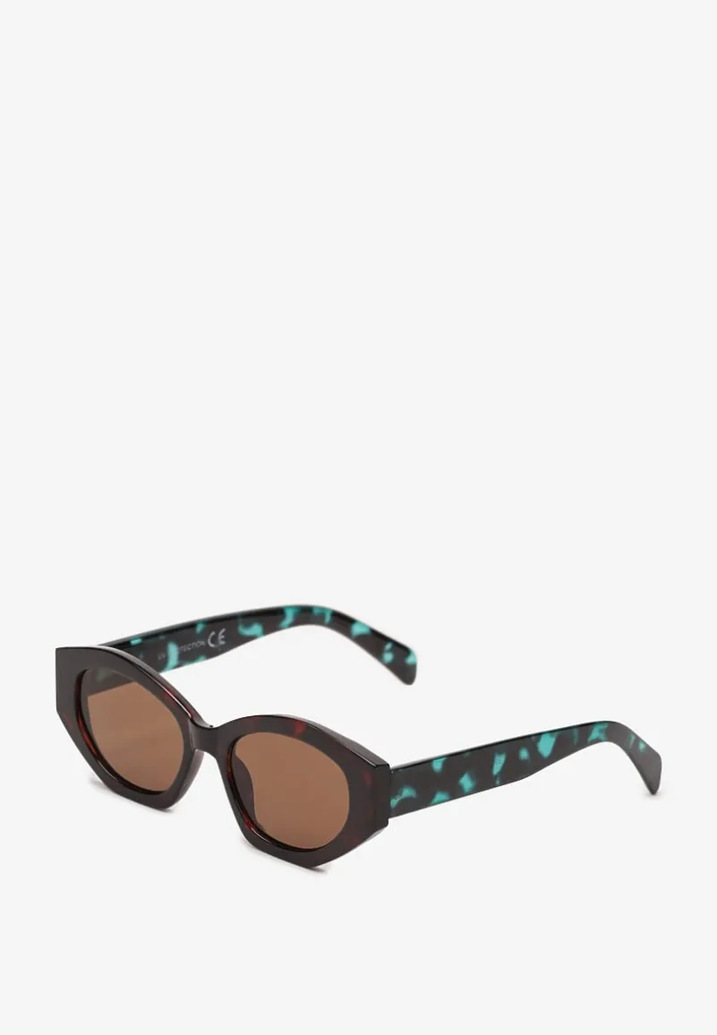 Ciemnobrązowe Okulary Przeciwsłoneczne w Typie Cat Eye Effiaria