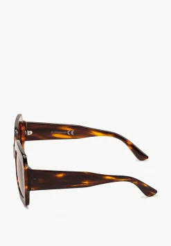 Ciemnobrązowe Okulary Przeciwsłoneczne o Szerokim Fasonie Jesalia