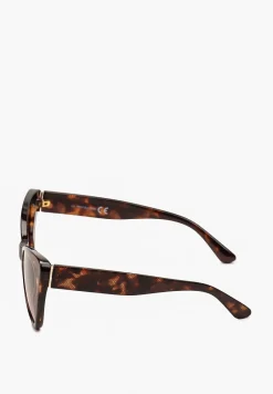 Ciemnobrązowe Oryginalne Okulary Przeciwsłoneczne Cat Eye Nleasa