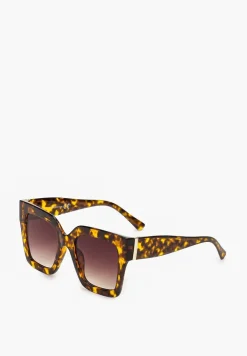 Ciemnobrązowe Przeciwsłoneczne Okulary z Efektem Ombre na Oprawkach Vordia