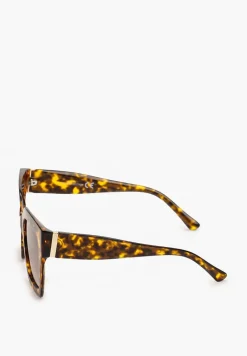 Ciemnobrązowe Przeciwsłoneczne Okulary z Efektem Ombre na Oprawkach Vordia