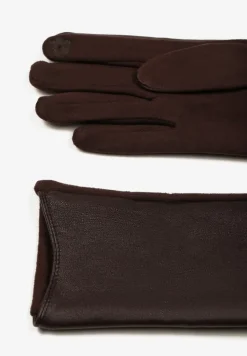 Ciemnobrązowe Rękawiczki w Klasycznym Stylu Frolila