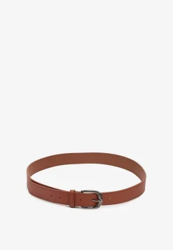 Ciemnobrązowy Pasek z Ekoskóry z Klamerką Fleureti