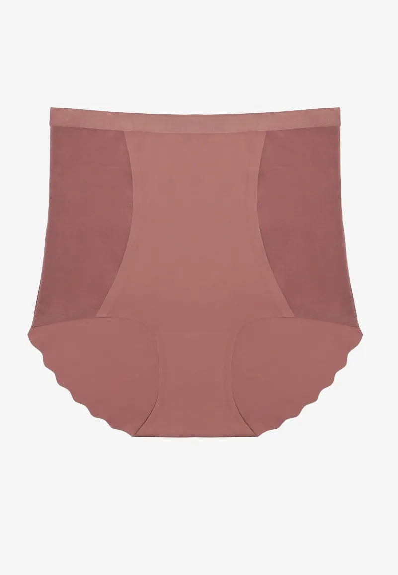 Ciemnofioletowa Bezszwowa Bielizna modelująca Majtki High Waist Falawena