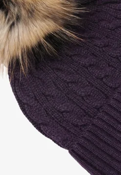 Ciemnofioletowa Czapka z Kaszmirem i Bawełną Don’t Leave Me