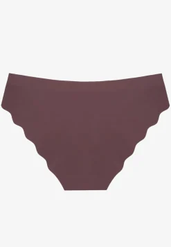 Ciemnofioletowe Majtki Bezszwowe Typu Figi Ozdobione Falbanką Veloti