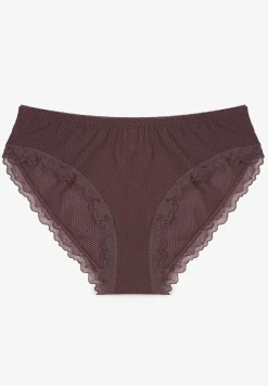 Ciemnofioletowe Majtki Typu Figi z Koronką Ranlla