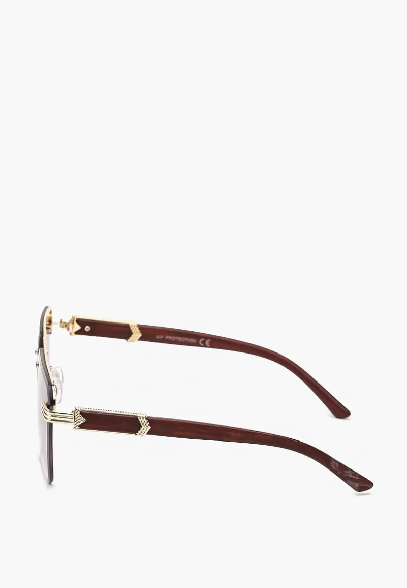 Ciemnofioletowe Okulary Przeciwsłoneczne z Metalowymi Ozdobami Civila
