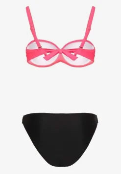 Ciemnoróżowe Bikini Majtki Figi i Biustonosz z Marszczeniem Sepiana