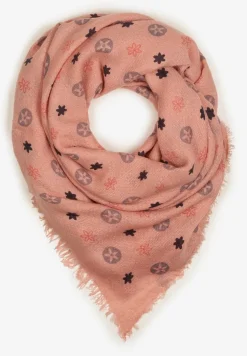 Ciemnoróżowy Szalik z Geometrycznym Motywem Nomida