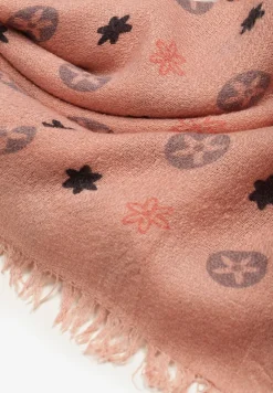 Ciemnoróżowy Szalik z Geometrycznym Motywem Nomida