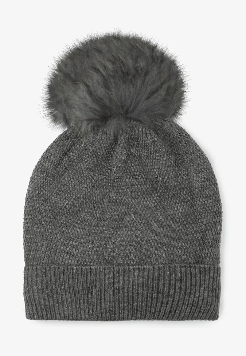 Ciemnoszara Czapka z Kaszmirem i Bawełną Windy Time