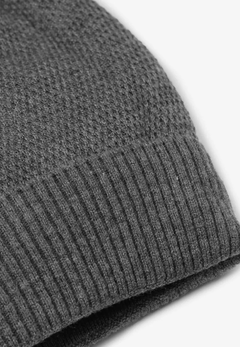 Ciemnoszara Czapka z Kaszmirem i Bawełną Windy Time