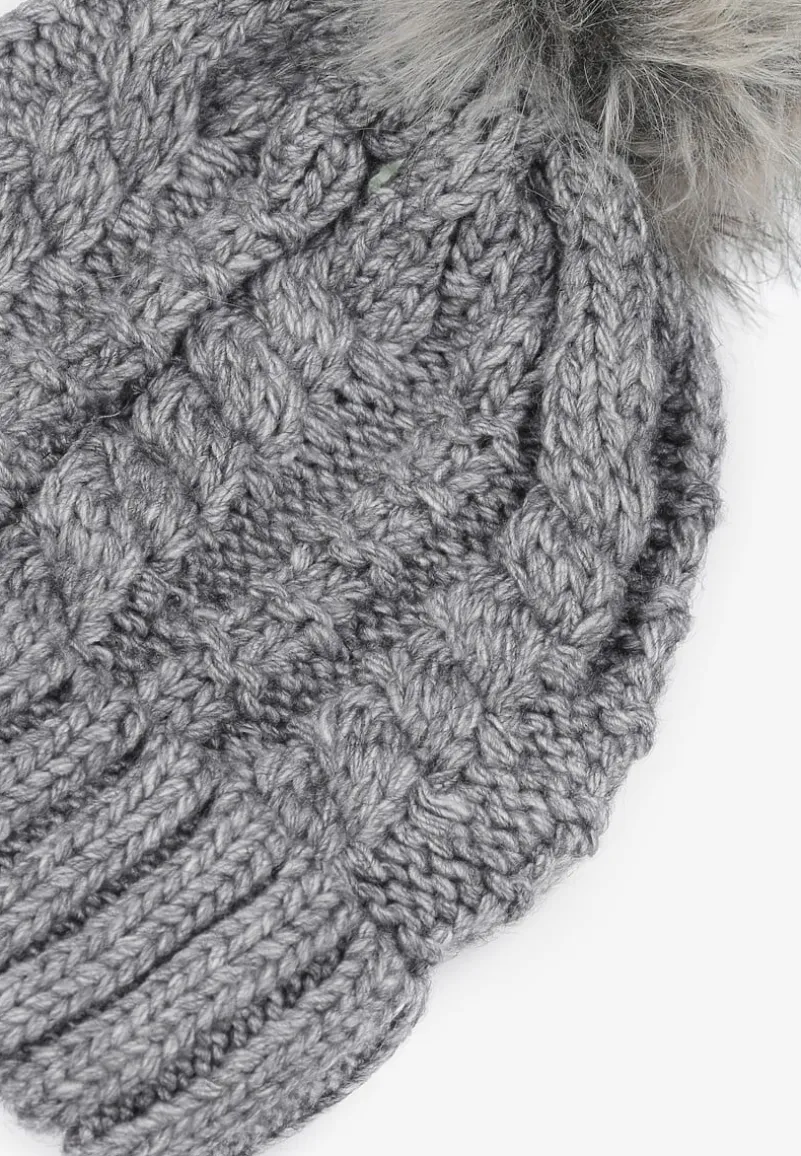 Ciemnoszara Czapka z Wełną Clout