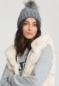 Ciemnoszara Czapka z Wełną Clout