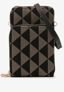 Ciemnoszara Torebka Etui na Telefon na Ramię Zapinana na Suwak Sevse