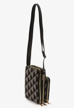 Ciemnoszara Torebka Etui na Telefon na Ramię Zapinana na Suwak Sevse