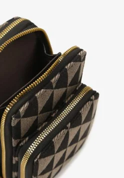 Ciemnoszara Torebka Etui na Telefon na Ramię Zapinana na Suwak Sevse