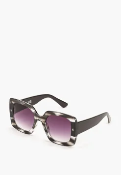 Ciemnoszare Okulary Przeciwsłoneczne z Filtrem UV o Kwadratowych Szkłach Nairiscia