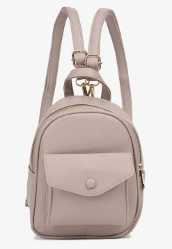 Ciemnoszary Plecak z Regulowanymi Odpinanymi Paskami i Ozdobną Kieszonką na Magnes Nelvera