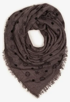 Ciemnoszary Szalik z Geometrycznym Motywem Nomida