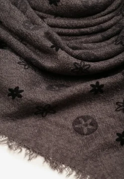 Ciemnoszary Szalik z Geometrycznym Motywem Nomida