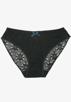 Ciemnozielone Koronkowe Majtki Typu Figi z Ozdobną Kokardką Nilwia