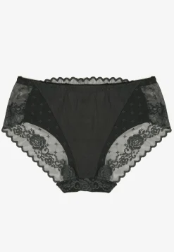 Ciemnozielone Koronkowe Majtki Figi z Bawełny Kelista