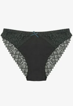 Ciemnozielone Majtki Figi z Bawełny Ozdobione Koronką Elerives