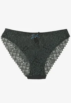 Ciemnozielone Majtki Figi z Bawełny Ozdobione Koronką Elerives