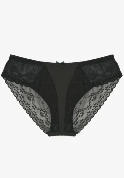 Ciemnozielone Majtki Typu Figi z Bawełny Ozdobione Koronką Emmoi