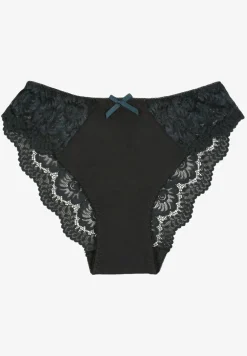Ciemnozielone Majtki z Bawełny Figi Ozdobione Koronką Nolmoi