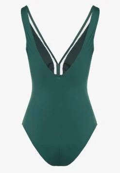 Ciemnozielony Strój Kąpielowy z Transparentnymi Wstawkami Folore